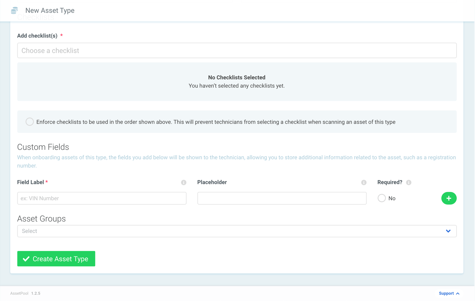 Assetpool Asset Type Details