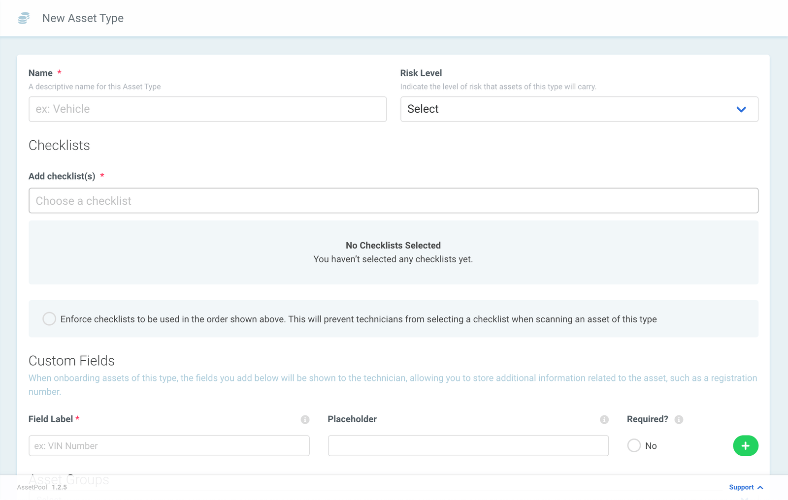 Assetpool Asset Type Details