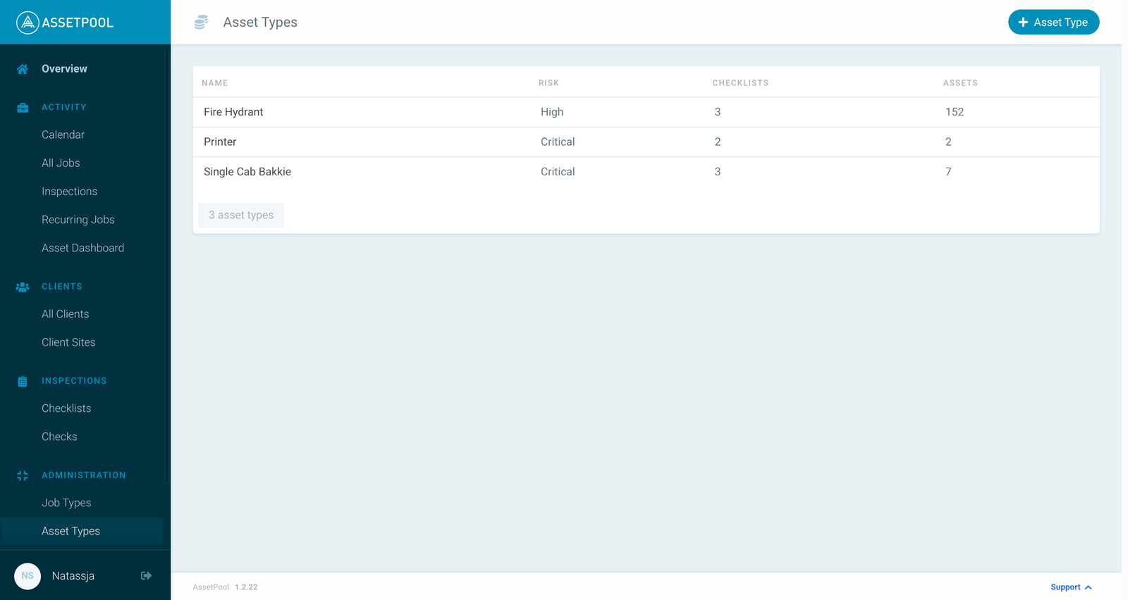 Assetpool Asset Types