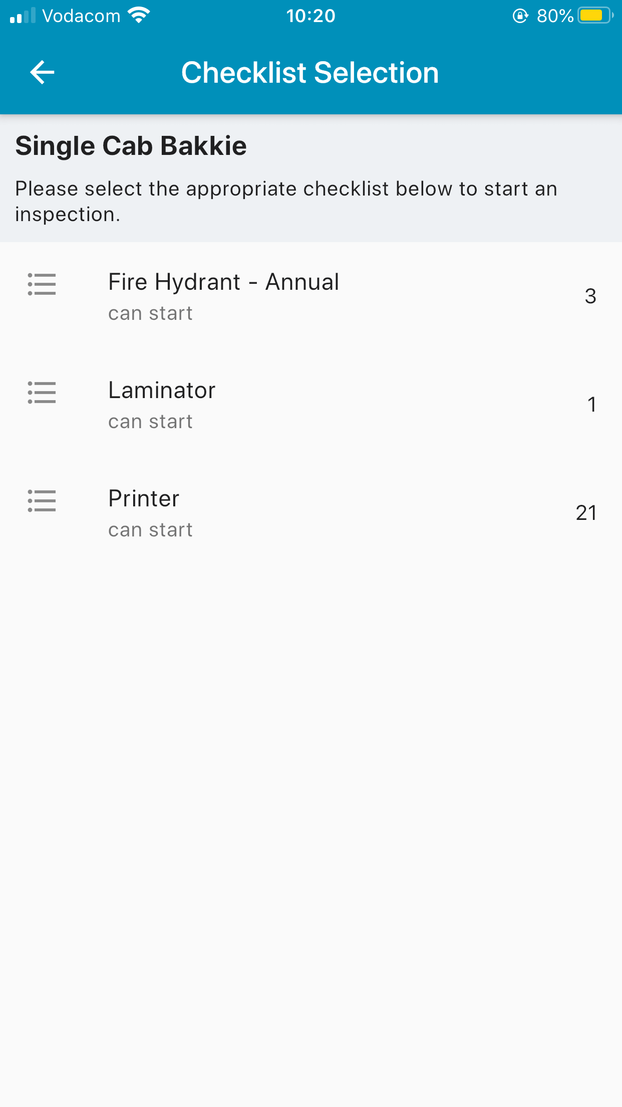 assetpool inspection checklist