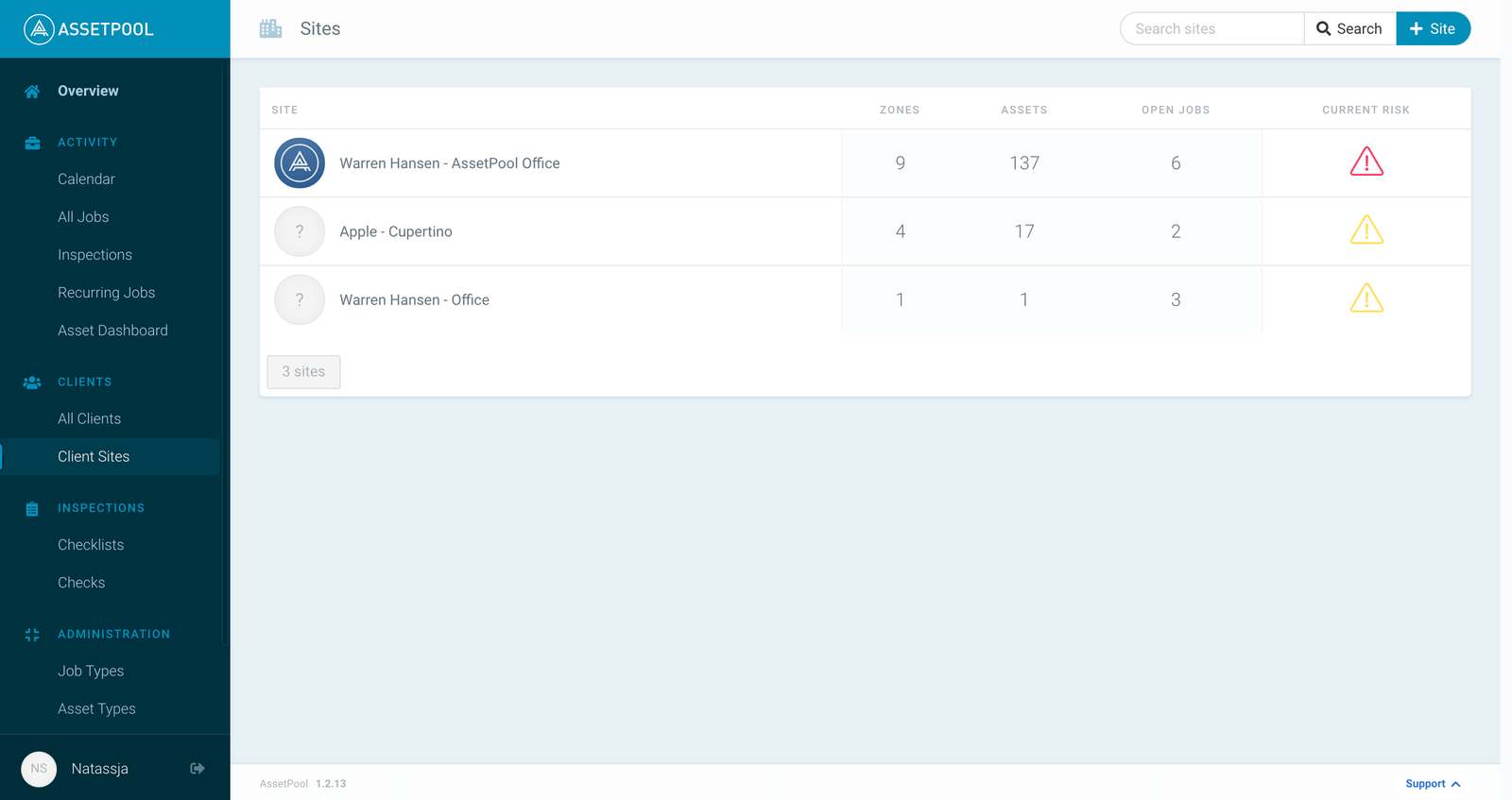 Assetpool Add Site
